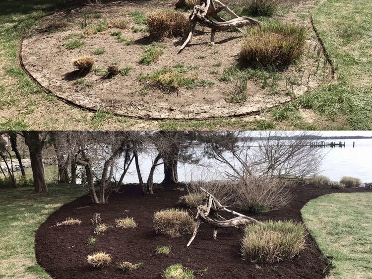 Before and after picture of his work. 